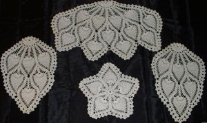 Rectangular coffee table linen table cloth table, Corcheted Lace Table linen, Tablecloth