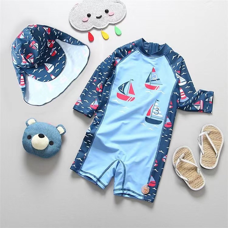 Adult Boys Swimwear Sets Digital Printing Stylish Boys Swimwear UPF 50+ Sunprotection