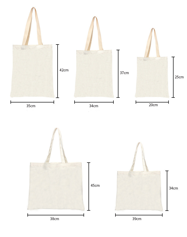 Plain Organic Reusable Shopping Bag Cotton Canvas Tote Bag With Pocket
