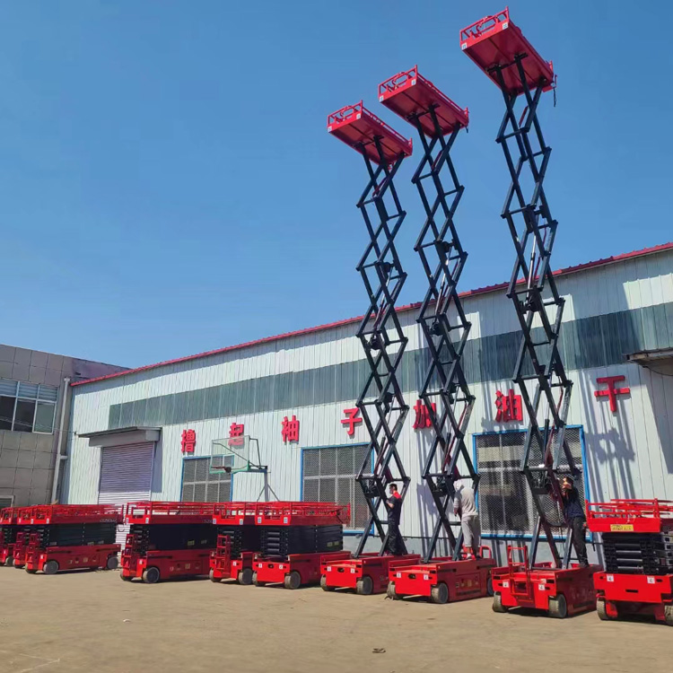 4m 10m 12m Mobile Hydraulic Table Lift Diesel Engine Drive Single Person Scissor Lift For Rough Terrain