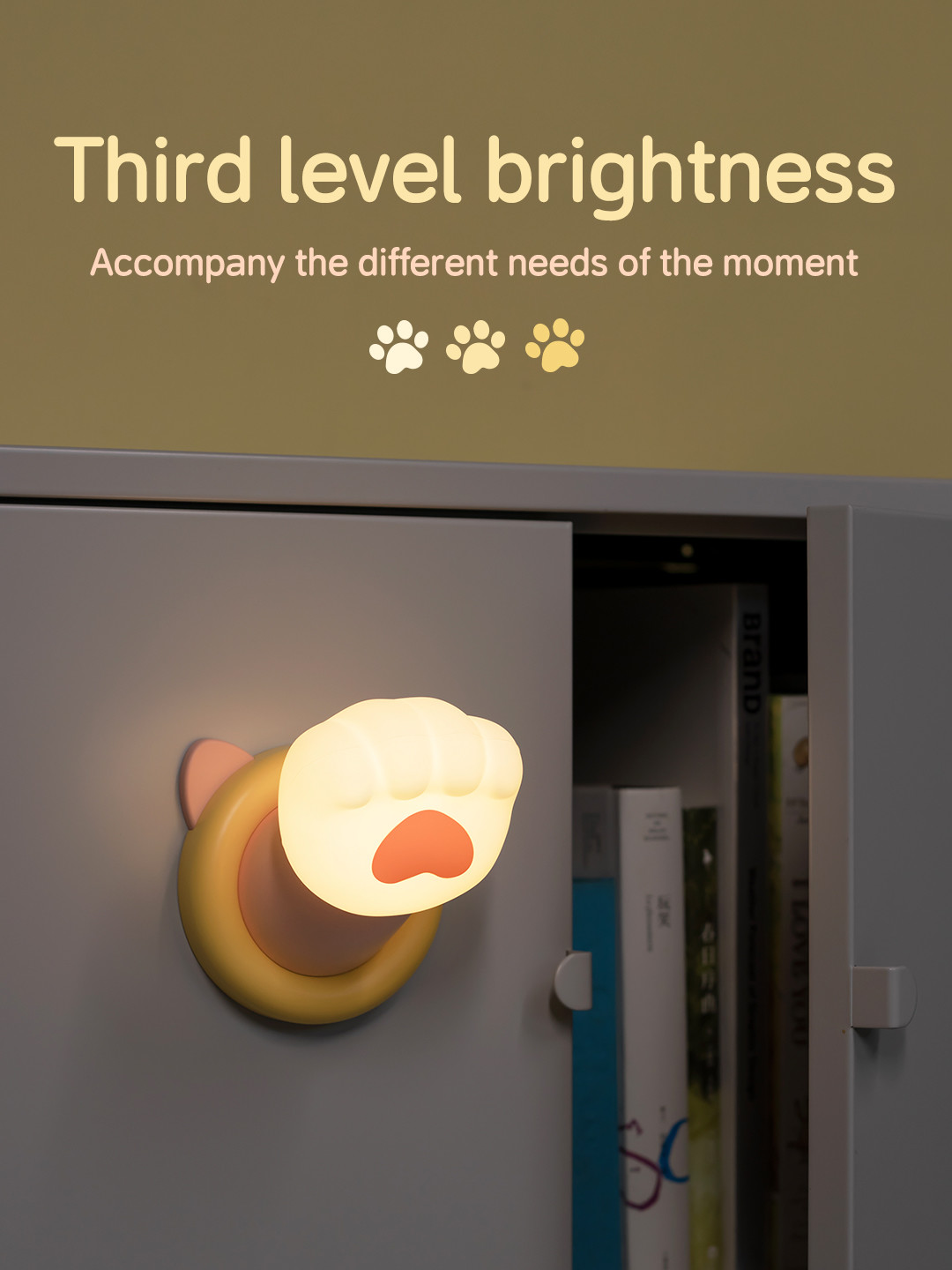Factory Cute Sleeping Control CAT PAW USB Bedroom Lamps Silicone Lamp Rechargeable Touch Light Silicone Night Light