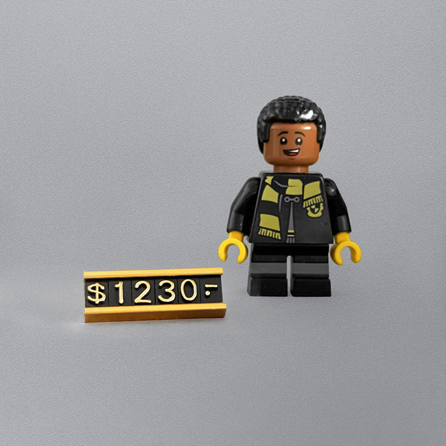 Gold Mini Plastic Pricing Tags with Metal Base and plastics letters