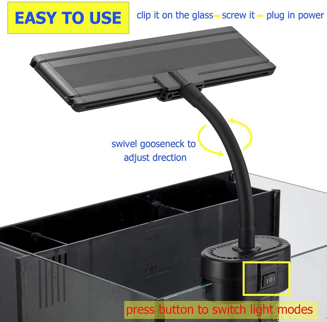 Blue White Gooseneck Clamp RGB Aquarium Light
