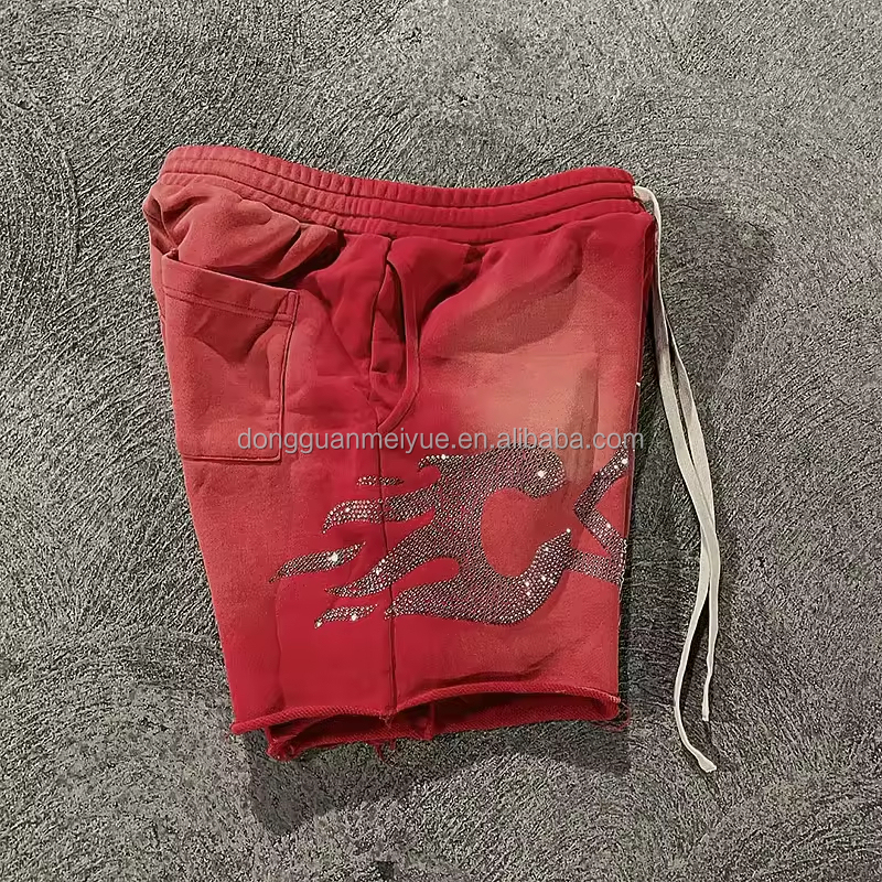 Anti Wrinkle Plus Size Rhinestone Shorts Vintage Mens Distressed Shorts Quick Dry