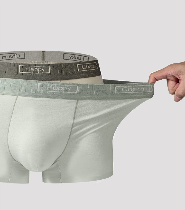 Modal Breathable Mid Waist Boxer Briefs Comfortable U Convex Men'S Underwear