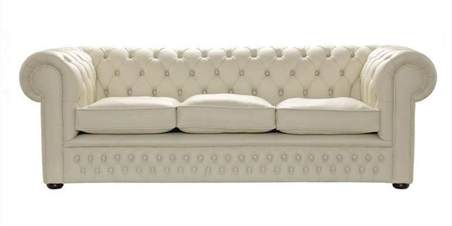 1/2/3/4 Seater White Leather Chesterfield Sectional Sofa Bar Salon