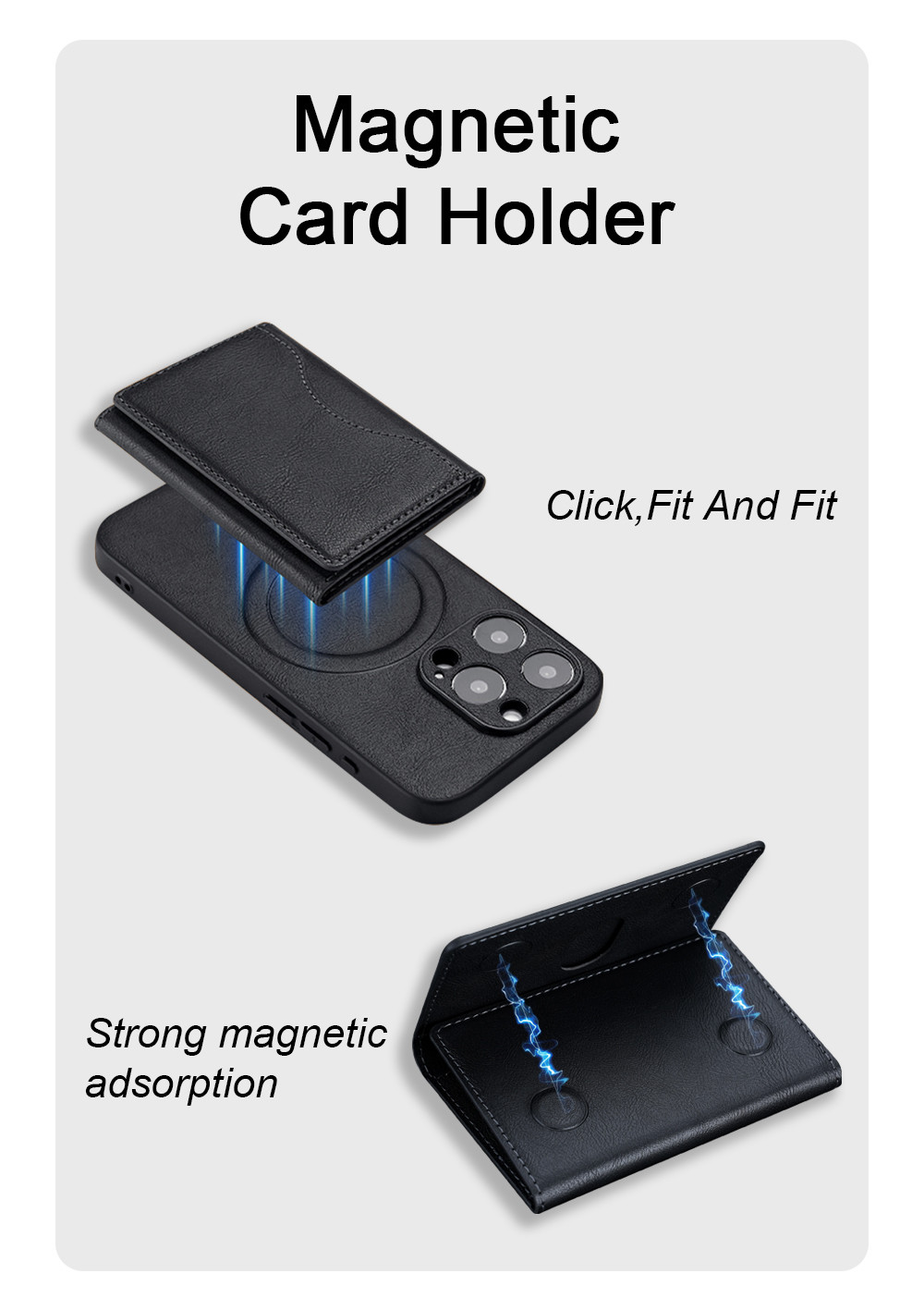 Compact Magnetic Closure Wallet With Slim Design RFID Blocking