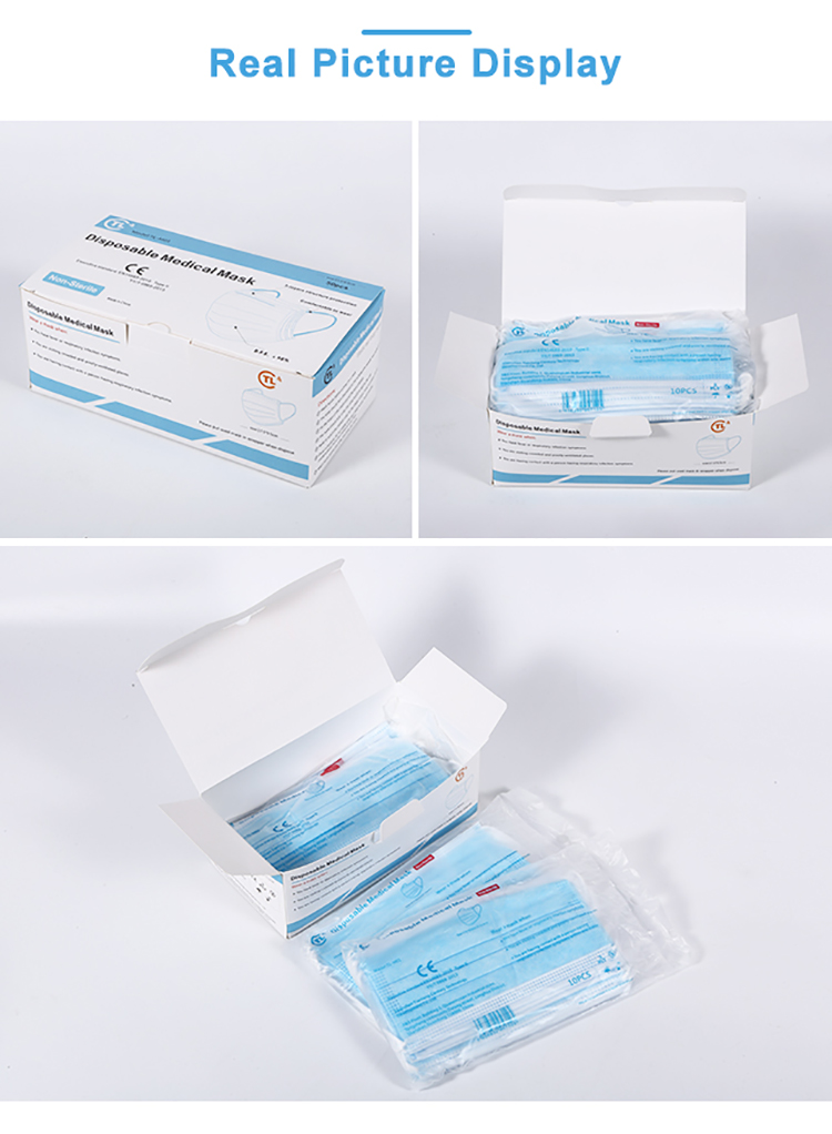 3 ply Good quality non-woven fabric disposable individual hospital medical face mask
