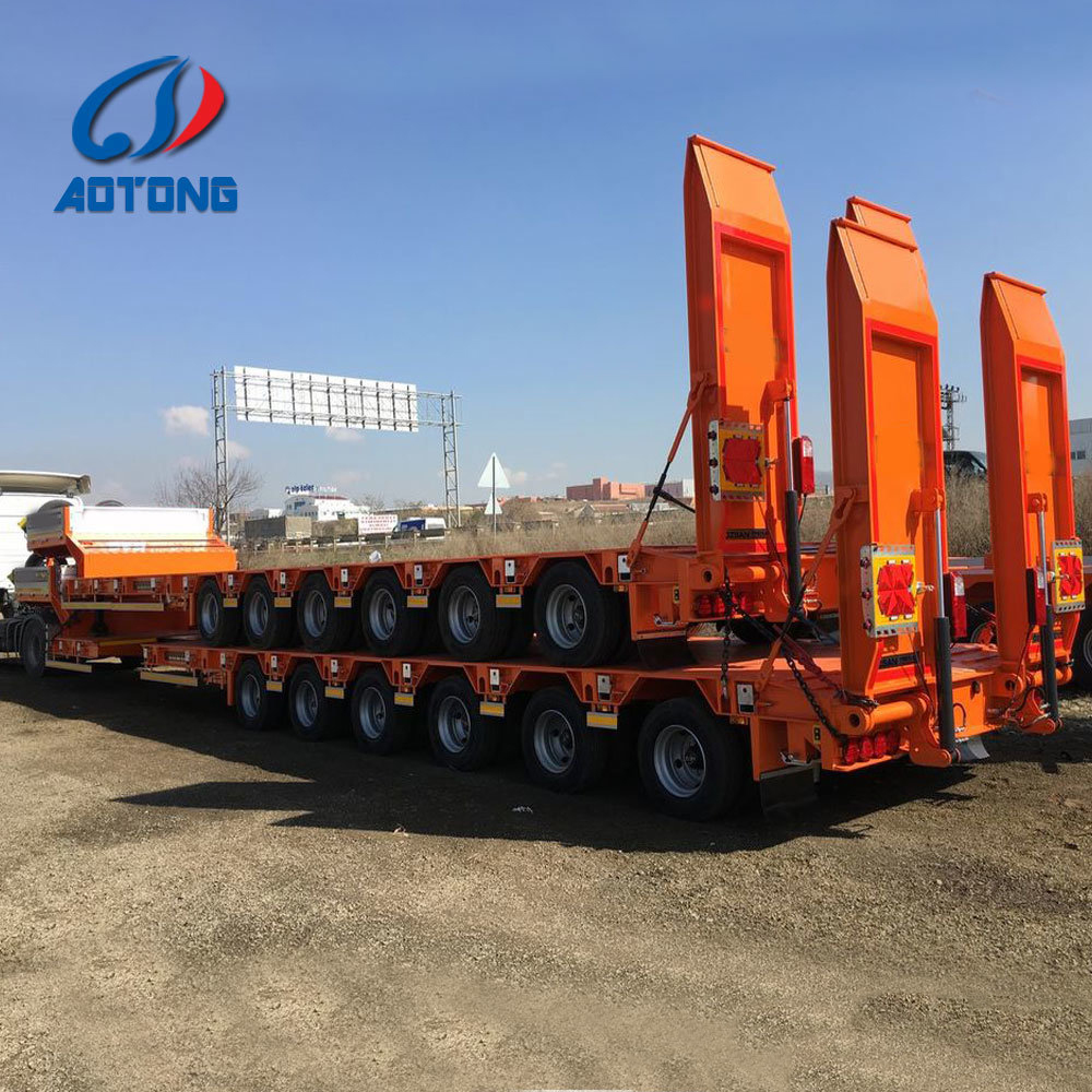 2 Axle 28 Tons Lowbed Lowboy Truck Trailer Semi Trailer for Heavy Equipment Transport
