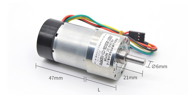 High Torque Eccentric Shaft Gear Motor 1600rpm 37mm Hall Encoder Cap Protective