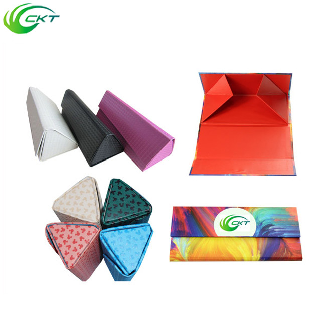 Collapsible Black Cardboard Triangle Box For Sunglass Shipping
