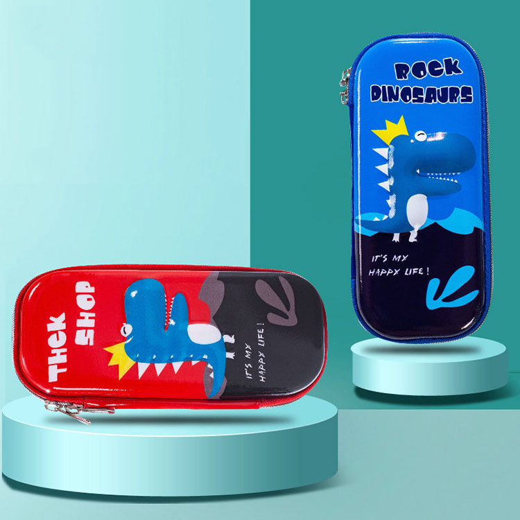 Cute Student Cartoon Stationery Box EVA Custom Logo 3D Anti Drop Pencil Case for Kids