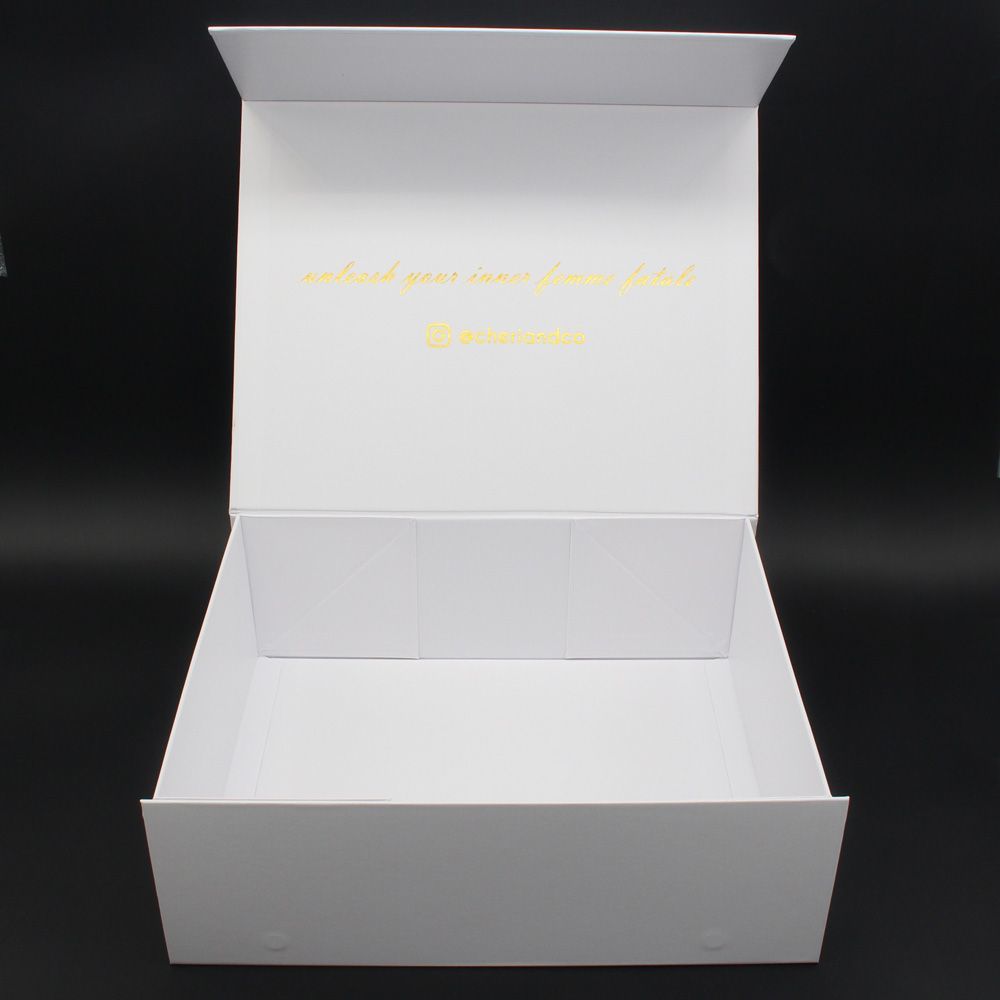 Factory Price Special Design Hot Foil Gold Logo Collapsible Cardboard Carton Folding Packaging Box Paper Gift Boxes with Magnetic Closure