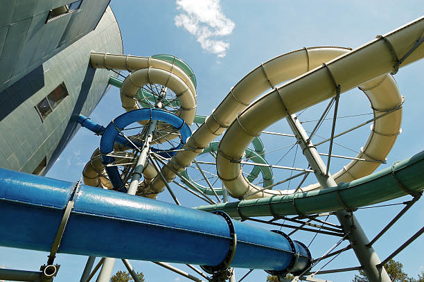 Safety Fiberglass Spiral Theme Park Water Slide For Entertainment Experience