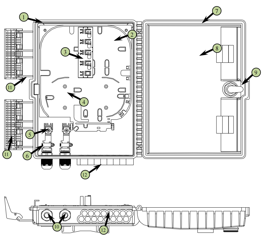 IP55 ABS Optic Fiber Distribution Box for LAN Indoor/Outdoor Terminal Distribution