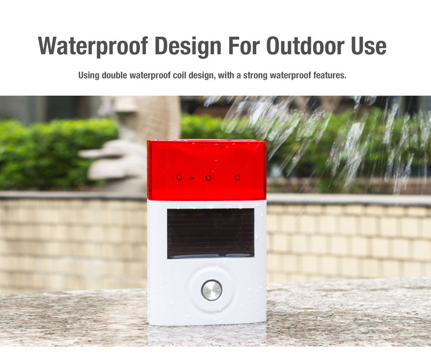 Wireless Outdoor Solar Audio Visual Siren Box with Waterproof Design for Outdoor USE CX804