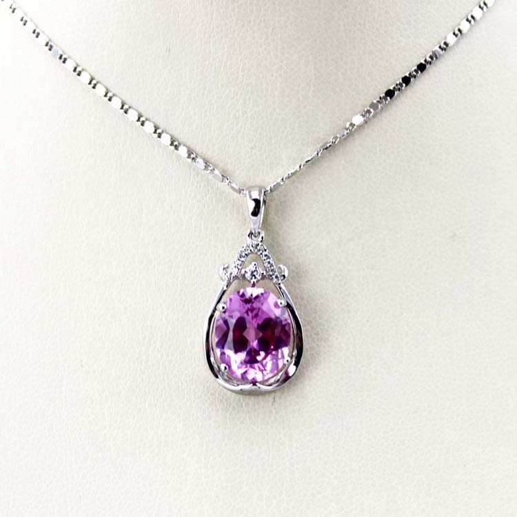 925 Silver Jewelry 9mm x11mm Oval Blue Topaz Cubic Zircon Pendant(PSJ0420)
