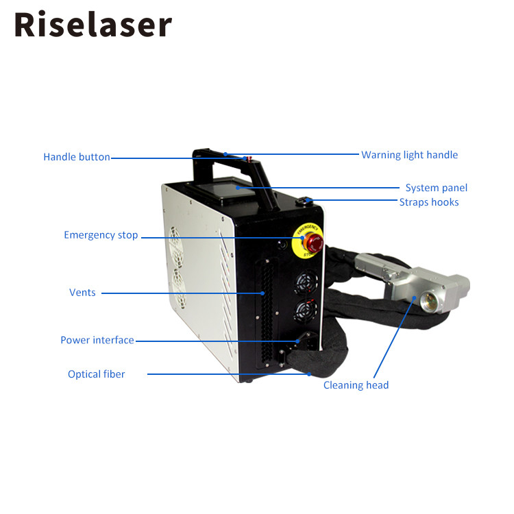 Backpack Handheld Pulsed Laser Cleaning Machine 50w 100w 200w Portable for Rust Paint Oil Removal
