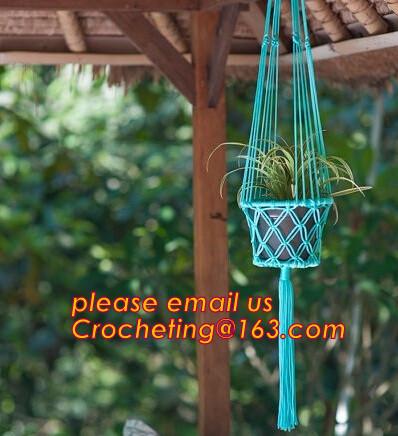 Wholesale Promotional Garden 4 sets Plant Hanger Macrame Jute 4 Legs 48 Inch