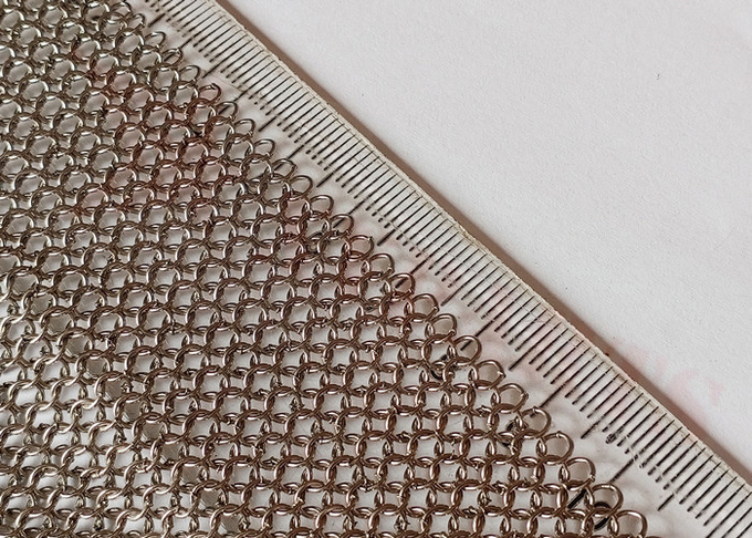 0.53x3.81mm Stainless Steel Mesh Curtain Chainmail Safety Welded Type