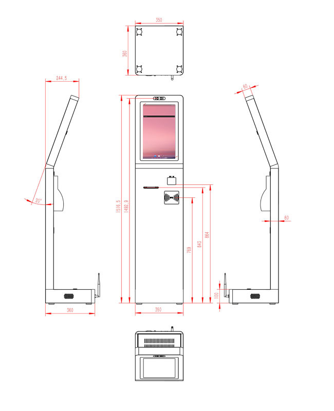 Android Advanced Self-Service Digital Ordering Station for Quick-Service Restaurants
