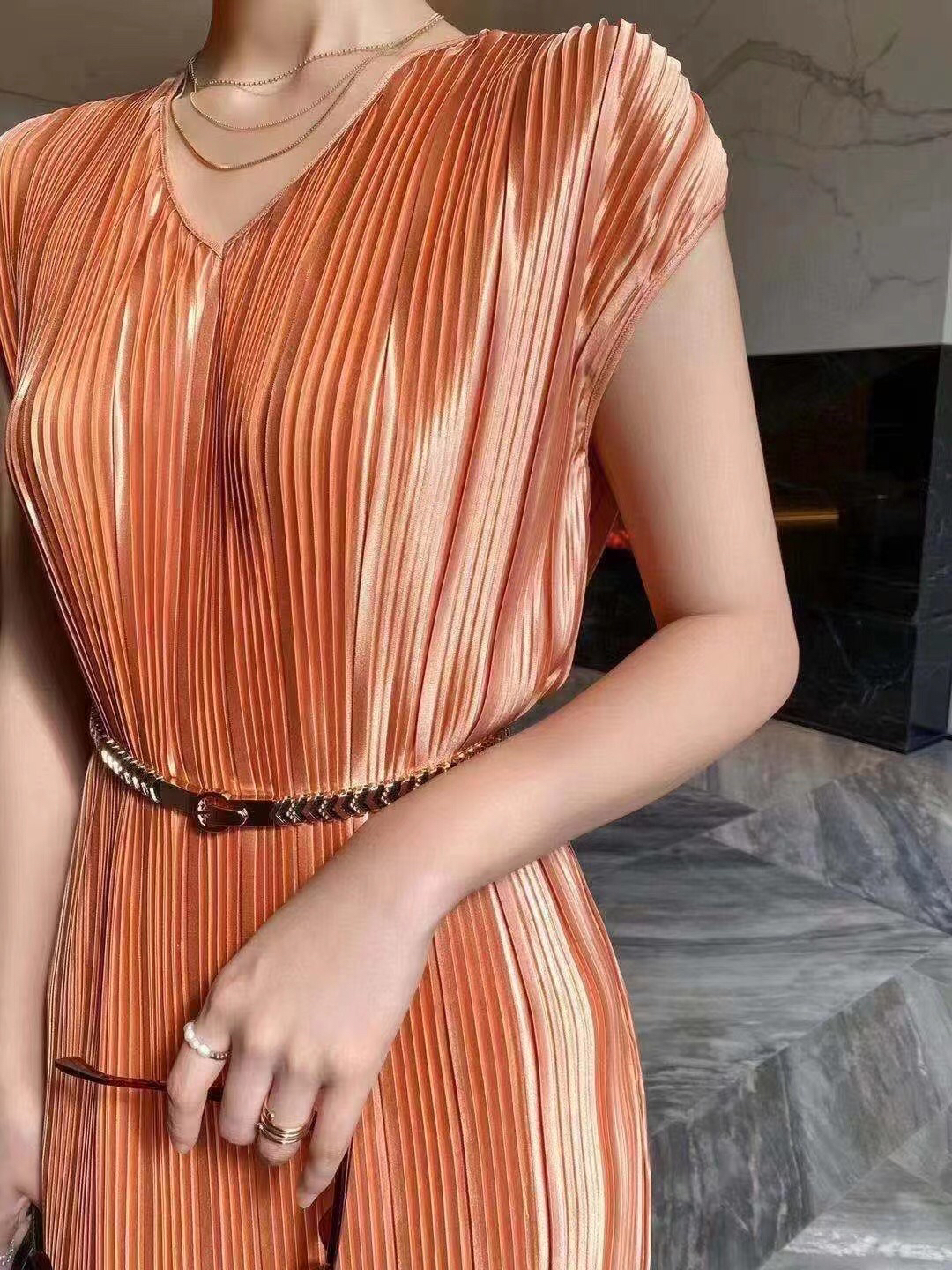 Sustainable Crepe Woven Fabric Shiny Stretch Plisse Pleated Satin Fabric Stripe