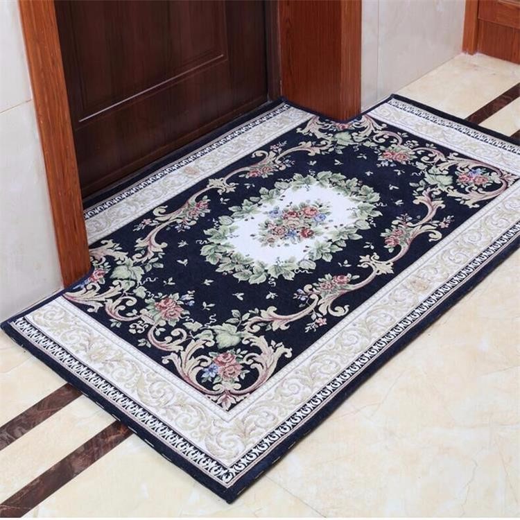 Floral Braided Polyester Area Rugs Anti - Slip Feature Customized Size