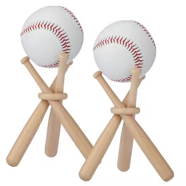 Factory Direct Wooden Crafts - Colorful Mini Baseball Bat with Display Stand and Ball Decorative Baseball Bat and Racks