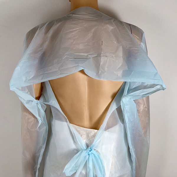 Safe and Affordable Disposable Plastic CPE Gowns With Thumb Loops