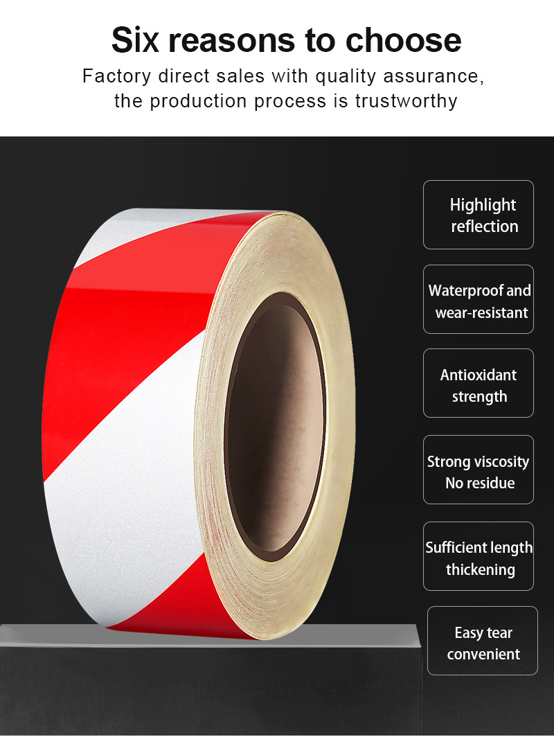Detectable Red Green White Yellow Black Pvc Reflective Barricade Caution Warn Hazard Safety Warning Tape