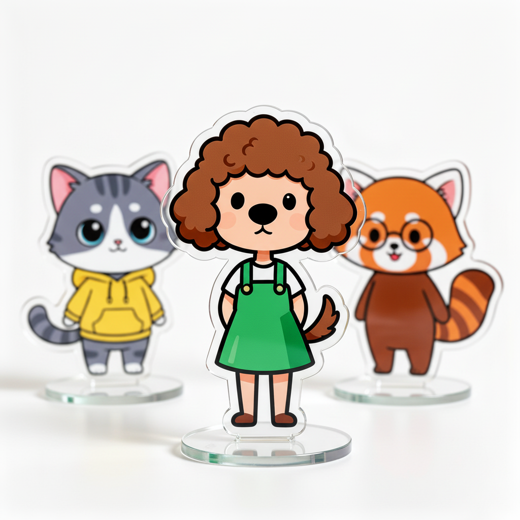 Custom Double-sided Acrylic Stand Transparent Rotating Plaque Clear Acrylic Standee Humanoid Character Desktop Ornament Gif