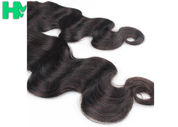Grade 9A Human Hair Closure With Baby Hair Bleached Knots / Brazillian Body Wave