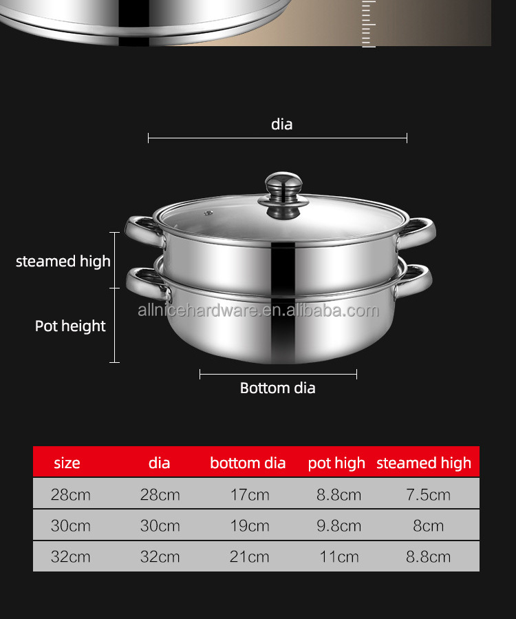 Hot Selling Cookware Cooking Food Steamer Stainless Steel Steamer Pot Kitchen Soup Pot With Steamer
