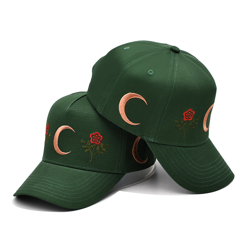5 Panel Flat Curve Snapback Cap With Embroidery Logo Structured Baseball Cap
