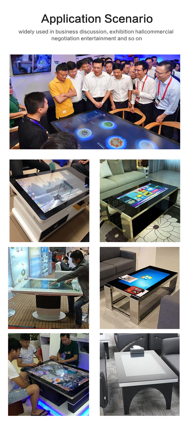 Free standing Drawer 43 inch indoor lcd interactive android system coffee game smart touch screen table