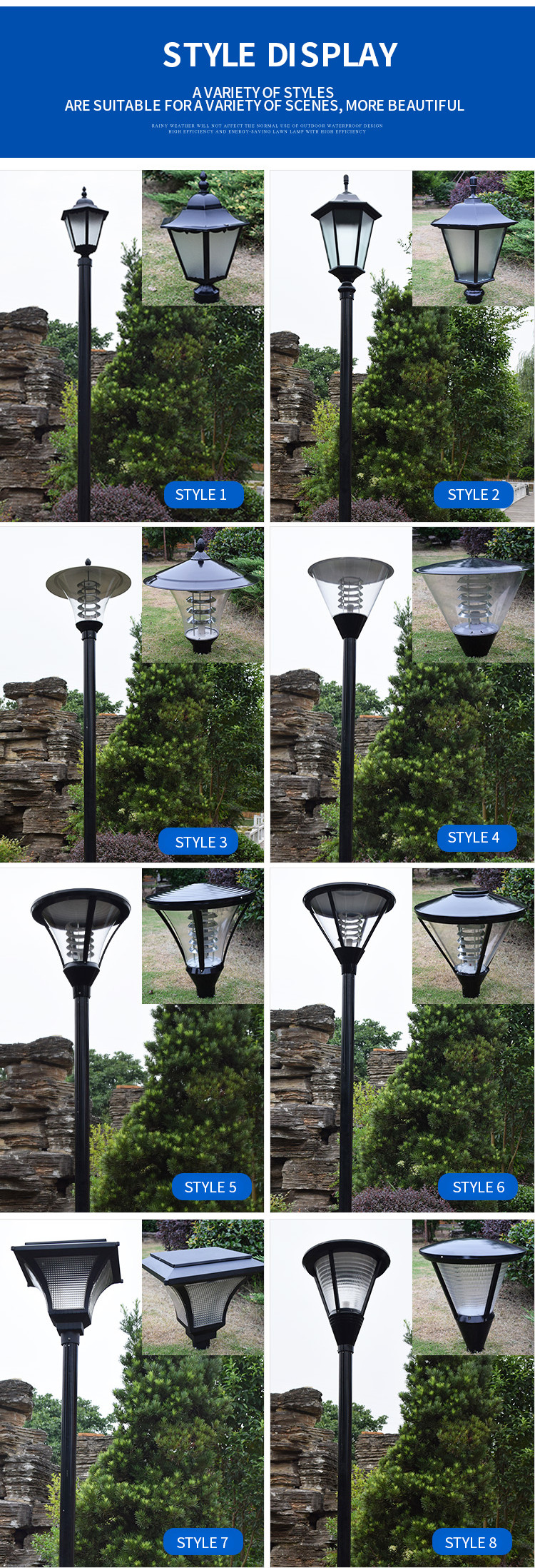 Walkway Solar Powered Patio Lights Security 240x240x8MM 220v 230V