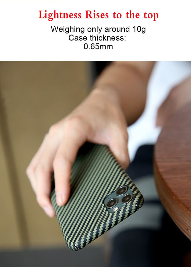 Yellow And Black Twill Matte iPhone 11 Aramid Case Carbon Fiber Phone Case