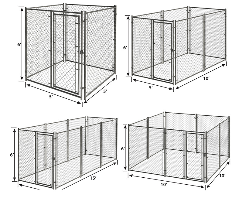 10' Large Animal Dog Cage Kennel Hot Dipped Galvanized Chain Link Kennel