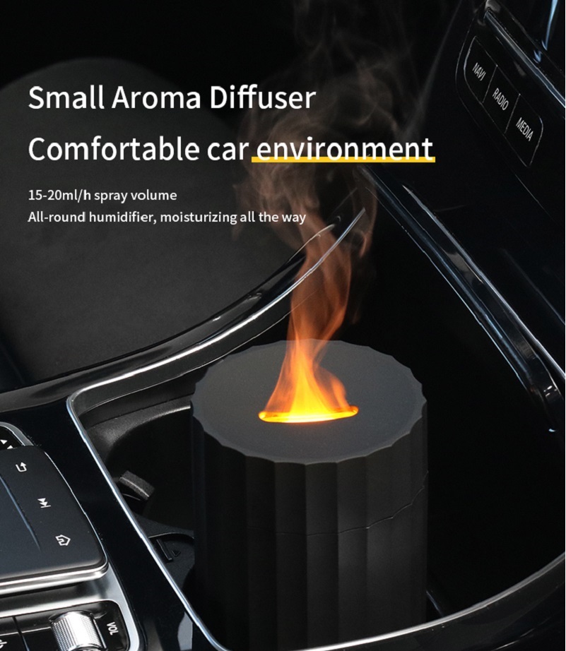 New Arrival New Hot Usb Essential Oil flame Aroma Diffuser Ultrasonic Air Portable Waterless Humidifier 100Ml Car Aroma Diffuser