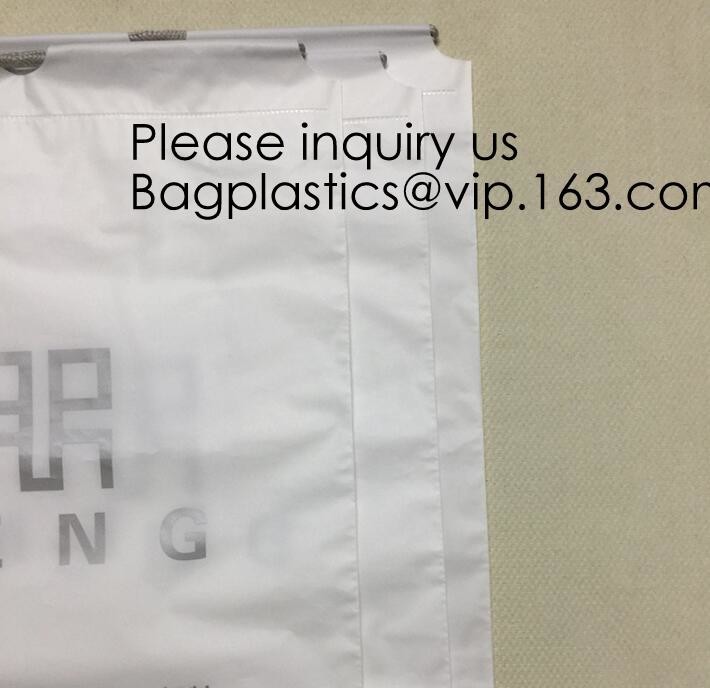 Laundry Bags Hospitality Plastic Bags Drawstring Closure Write-On Indicator Strips. Clear Hotel Biodegradable Bags With
