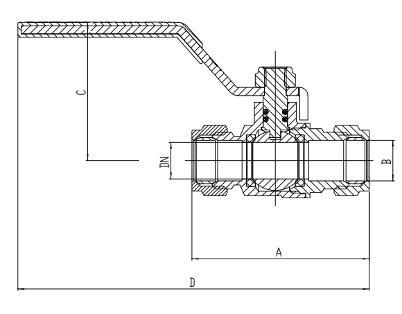 Pipe Connection PN25 brass ball float valve Flat Lever Handle