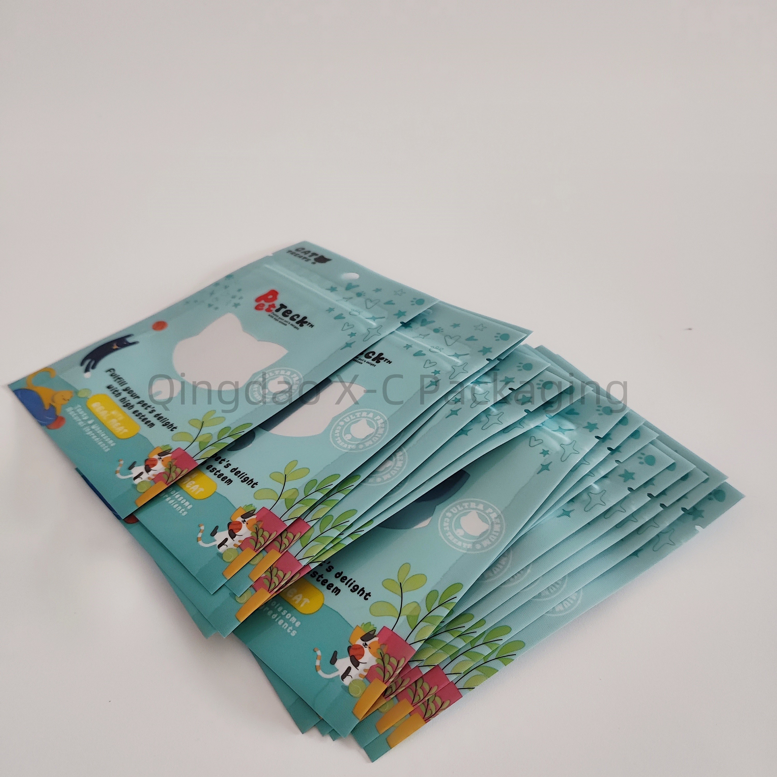 Custom Printed Packing Bag Plastic Food Zipper Packaging Bags With Heat Seal Handle