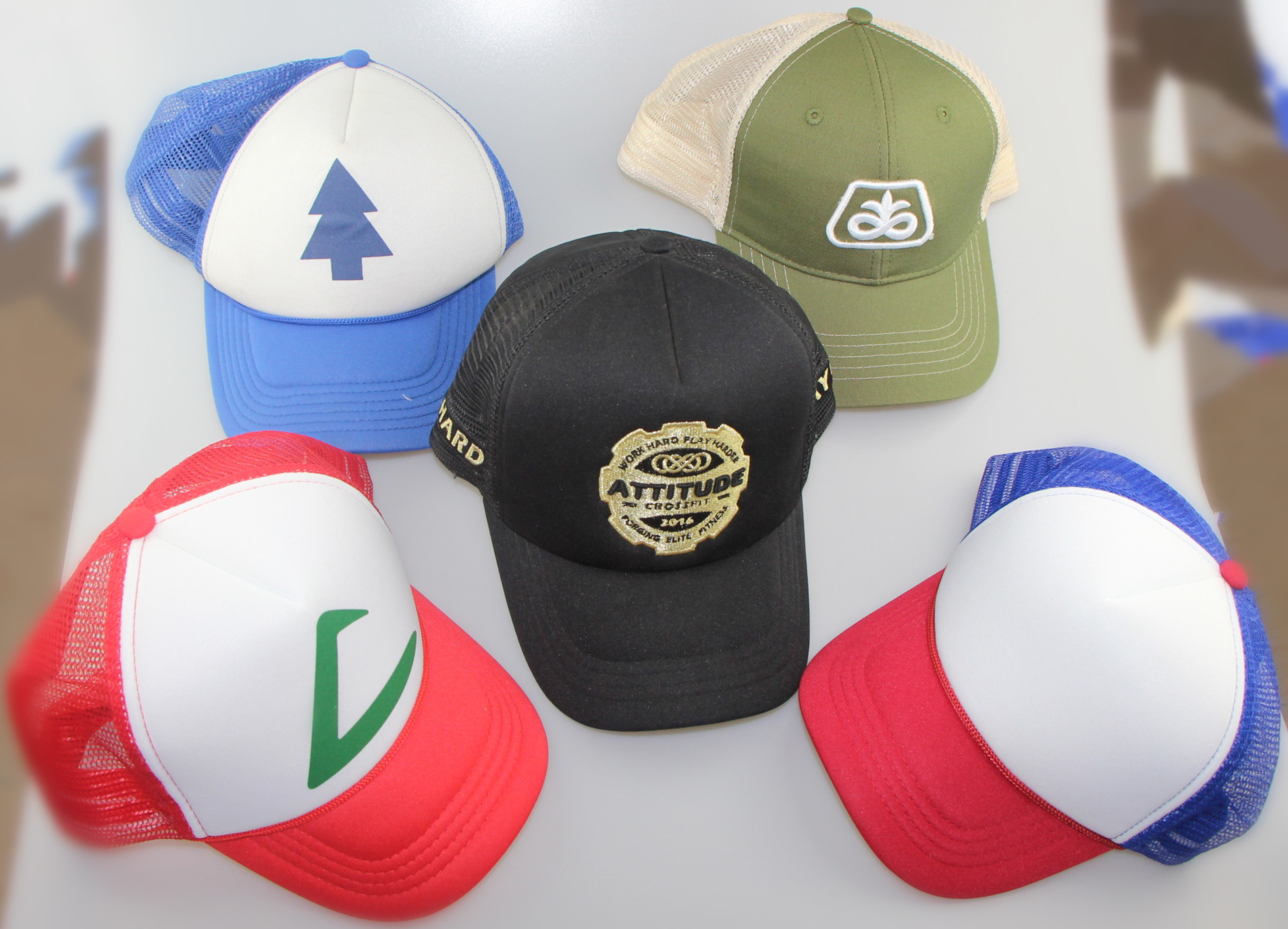 5 - Panel Foam Woven Label Snapback Trucker Cap For Protecting From Sun