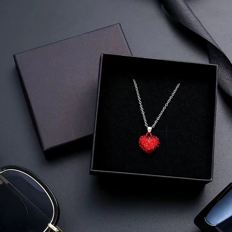 Black Paper Jewellery Packaging Jewelry Box For Earrings And Necklaces