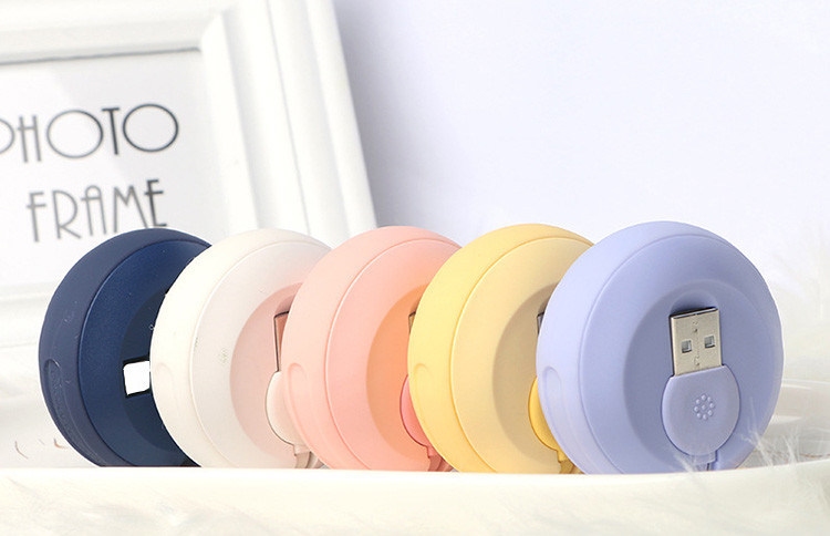 2.1A Mobile Phone Cables Retractable Flat 3 In 1 USB Charging Cable Type C Micro Charger
