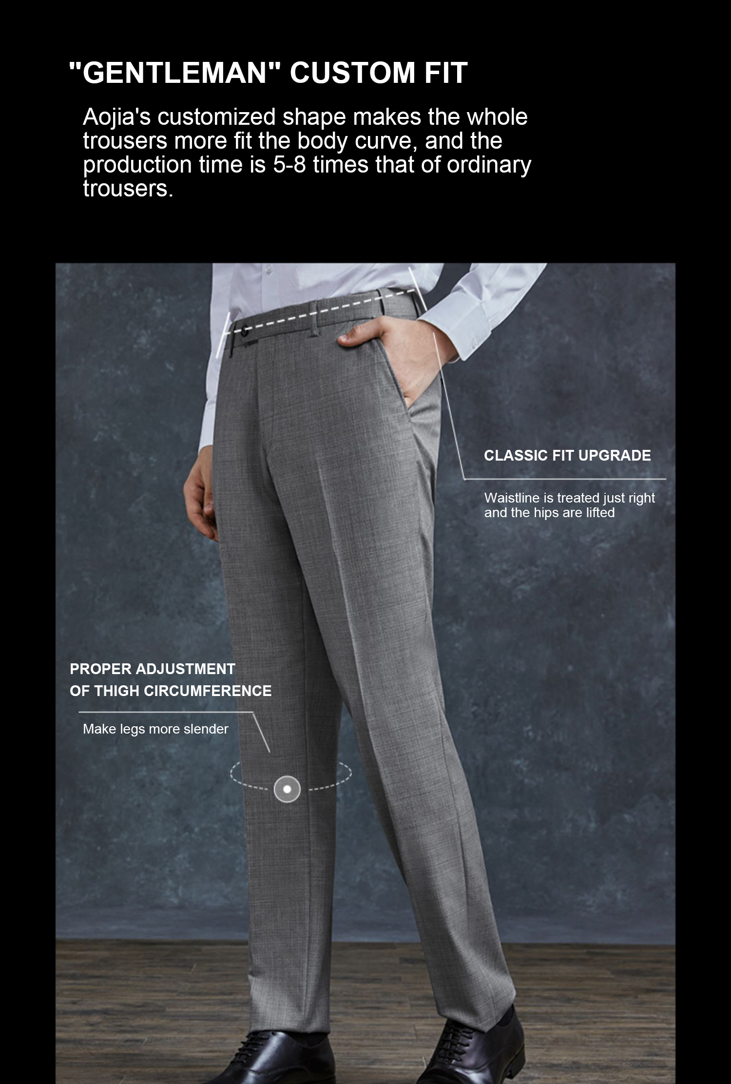 Flat Front Men's Slim Fit Cotton Pants for Comfortable and Breathable Business Attire