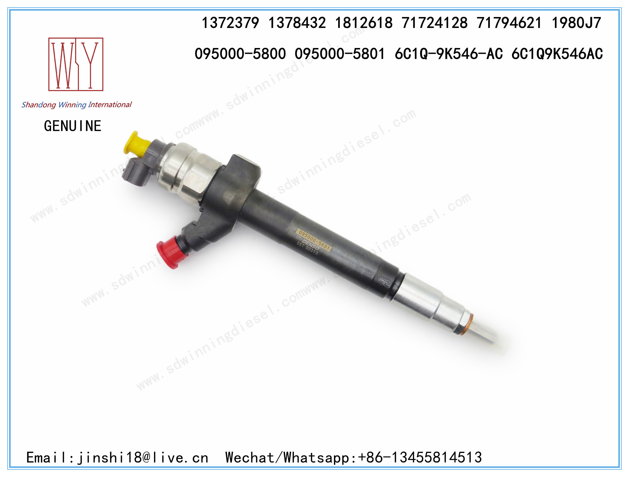 DENSO GENUINE AND BRAND NEW DIESEL FUEL INJECTOR 095000-5800, 095000-5801 FOR TRANSIT 6C1Q-9K546-AC, 6C1Q9K546AC, 137237