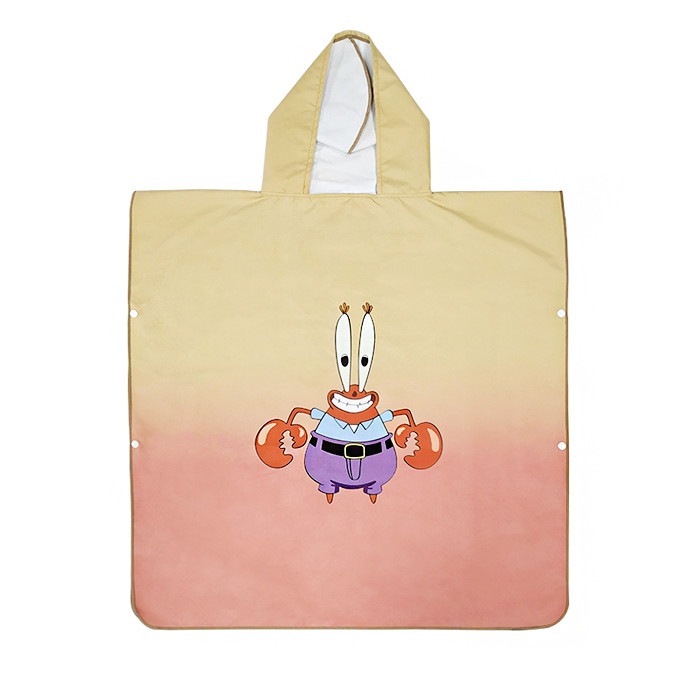Customized Striped Microfibre Hooded Beach Towel Poncho For Kids
