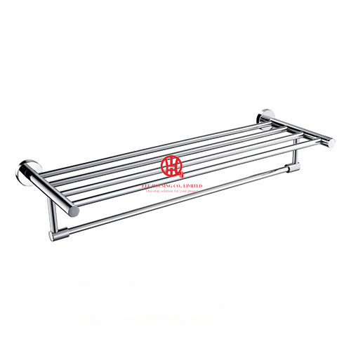 Double Bathtowel Shelf,Brass Material Chrome Finished,Bathroom Accessories,Towel Shelf