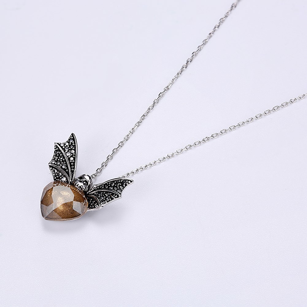 1.48ft 3.93g Sterling Silver Jewelry Sets 14K Gold Plated Bee Pendant Necklace
